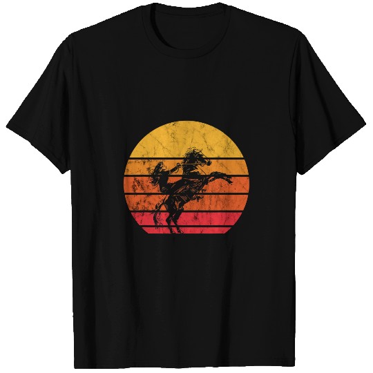 Retro Sunset Horseback Rider Equestrian Horseback Riding T-Shirts