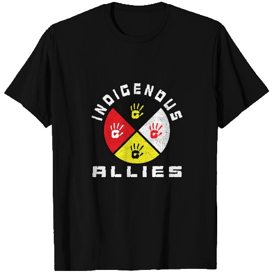 Indigenous Allies medicines Wheel MMIW T-Shirts