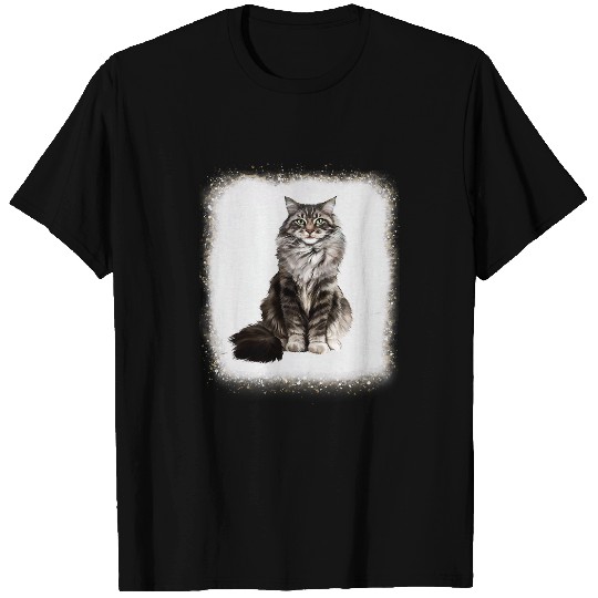Cat Daddy Mommy Boy Girl Funny Leopard Bleached T-Shirts