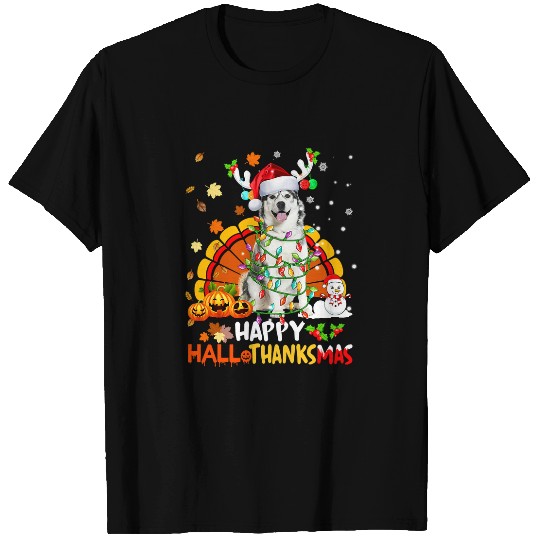 Dog Husky Happy Hallothanksmas Husky Dog Halloween Merry Christmas 248 T-Shirts
