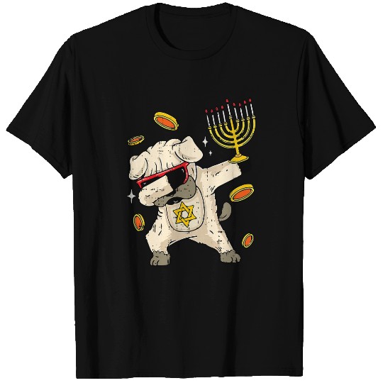 Dog Hanukkah Funny Pug Dabbings Chanukah Jewish Holiday T-Shirts