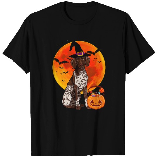 Halloween German Shorthaired Pointer Jack O Lantern Pumpkin T-Shirts