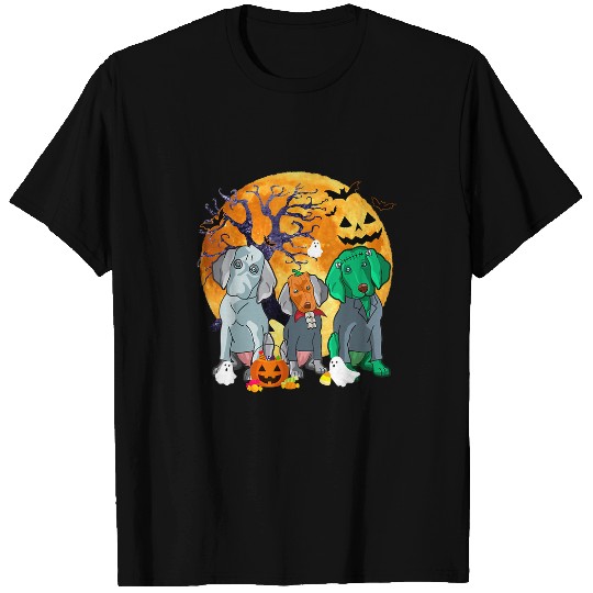 Halloween Weimaraner Dog Zombie Jack O Lantern Pumpkin 133 T-Shirts