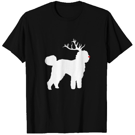 Funny Labradoodle Dog Christmas Reindeer Antlers Xmas T-Shirts