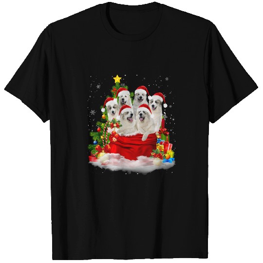 Great Pyrenees Christmas Santa Claus Bag Christmas Pajama T-Shirts