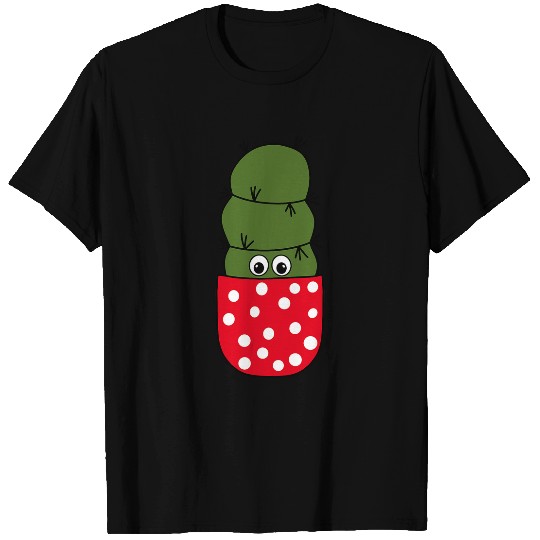 Chunky Cactus In Polka Dotted Pot T-Shirts
