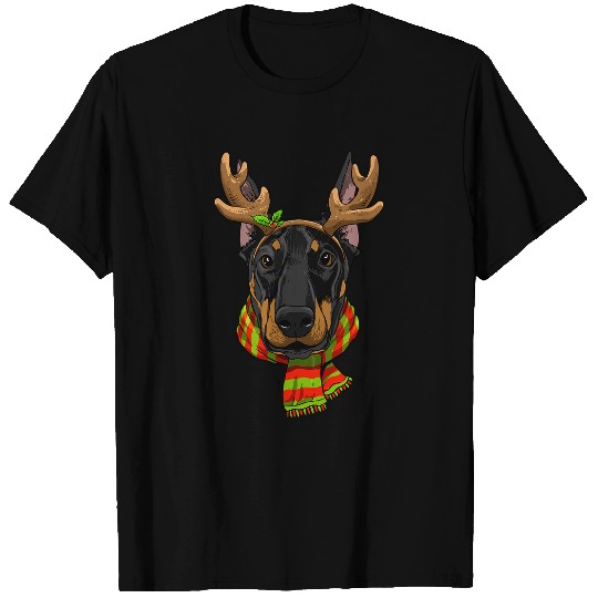 Dog Doberman Pinscher Dog Christmas Santa Clause Reindeer Xmas236 T-Shirts