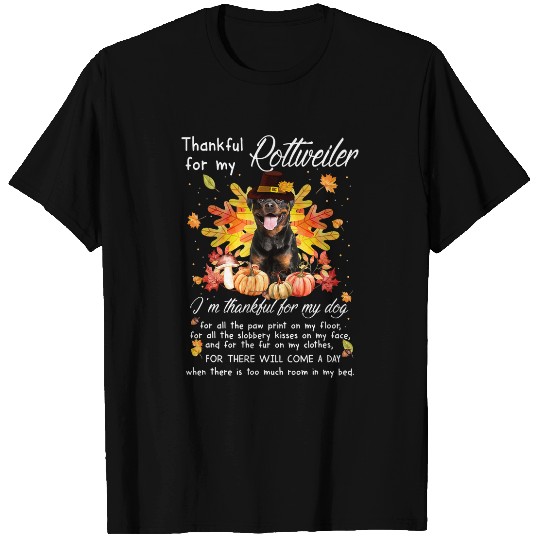 Dog Rottweiler Thankful For My Rottweiler Thanksgiving Im Pumpkin Fall T-Shirts
