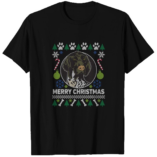 GSP German Shorthaired Pointer Merry Christmas Ugly xmass Dog T-Shirts