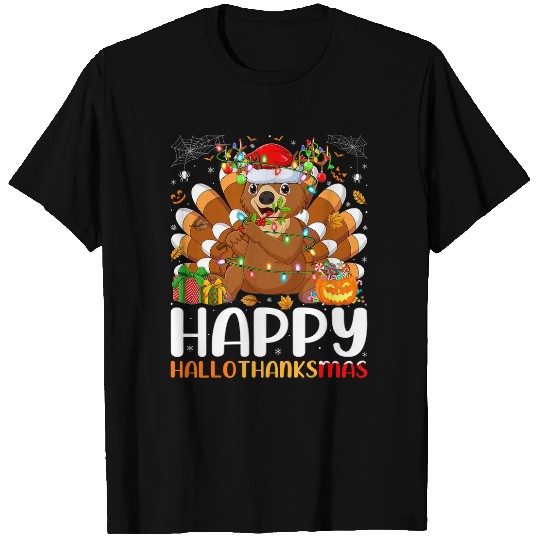 Funny Bear Lover Halloween Christmas Happy Hallothanksmas Cute Bears T-Shirts