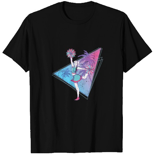 Cheerleading 80s Art Vaporwave Palm Trees Cheerleader T-Shirts