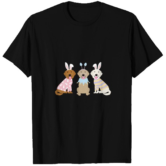 Happy Easter Golden Retriever Dogs Cute Bunny Dog Easter Egg T-Shirts