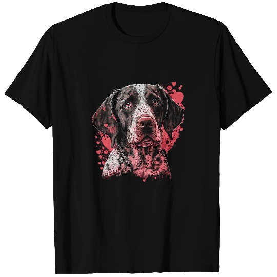 Funny german shorthaired pointer Cute Valentines day love T-Shirts