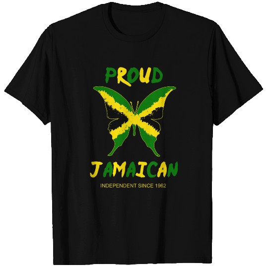 Jamaica independence day Proud Jamaican Women Butterfly T-Shirts
