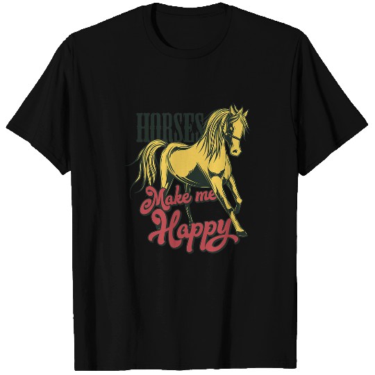 Horse Gift for Girls Boys Rider Coachs Happy Equestrian T-Shirts