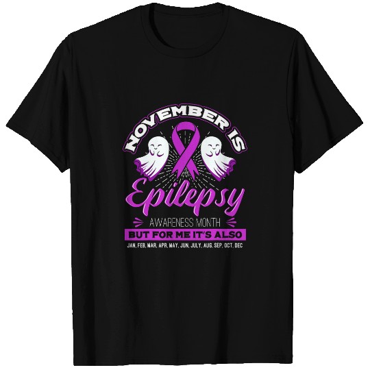 Epilepsy Purple Awareness Month ghosts Halloween Holiday T-Shirts