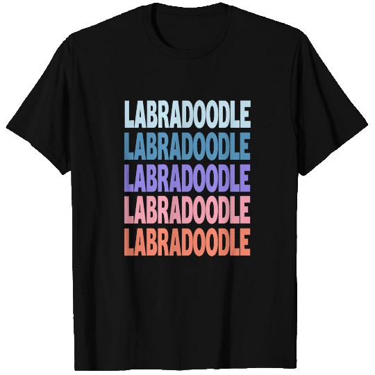 Funny Modern Repeated Text Design Labradoodle T-Shirts