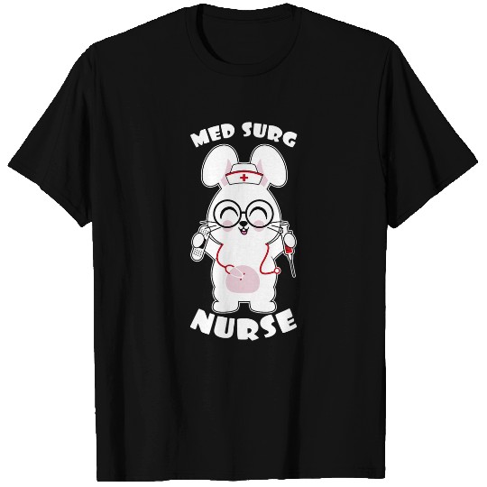 Cute Bunny Easter Med Surg nurses Stethoscope Glasses Nursing T-Shirts