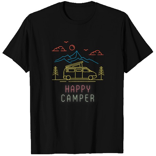 Happy Camper Van Life Camping Graphic T-Shirts