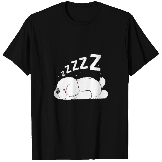 Cute Pet Lover Dog Owner Sleeping Bichon Frise T-Shirts