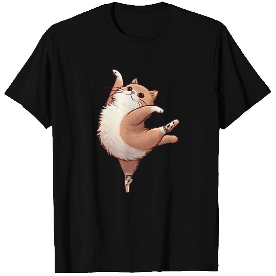 Chubby Cat Ballet Dance Whimsical Feline Performance 1 T-Shirts