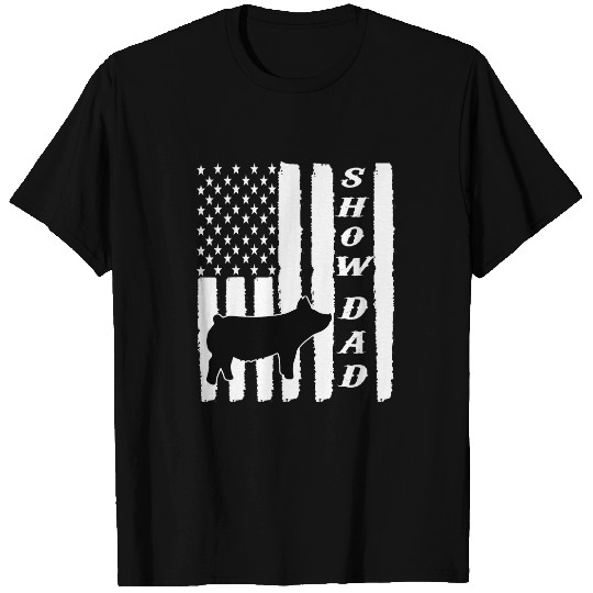 Livestock Show Dad Grunge Flag Stockshow Sow Pig Swine T-Shirts