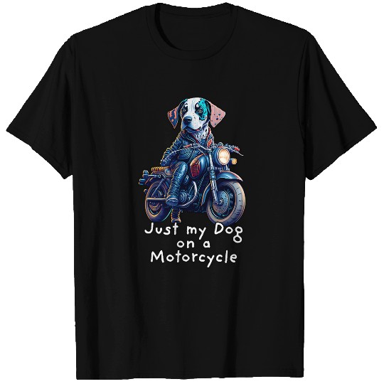 Cute Dalmatian drives motorcycle at Christmas T-Shirts