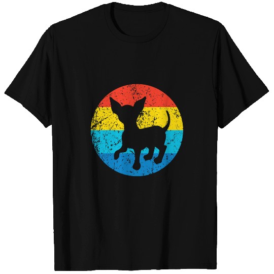 Chihuahua Dog Breed Silhouette Retro 1970s Circle 1 T-Shirts