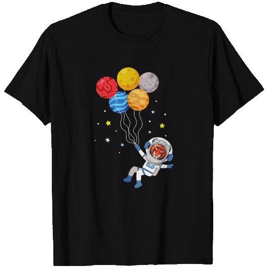 Funny Cheetah Astronaut With Planets In Hand T-Shirts