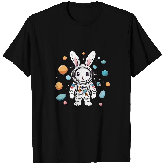 Funny Rabbit Astronaut Explorer with Easter Eggs 1 T-Shirts