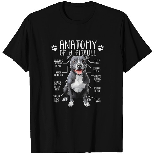 Funny Anatomy Pitbull Dog Cute Pittie Lover Pit Bull Owner T-Shirts