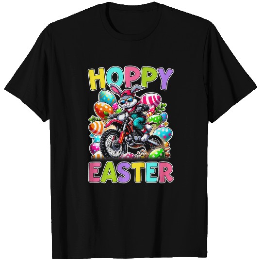 Kids Hoppy Easter Motorcycle Kids Funny Easter Egg Hunt Dirt Bike T-Shirts