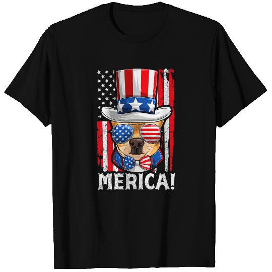 Chihuahua American Patriotic Dog Apparel USA Flag Merica T-Shirts