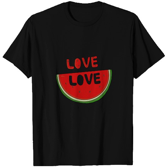 Lacrosse Gift Love Love Watermelon Melon Sommer Funny Costume T-Shirts