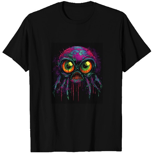 Sinister Spin Shadowy Spider Drawing T-Shirts