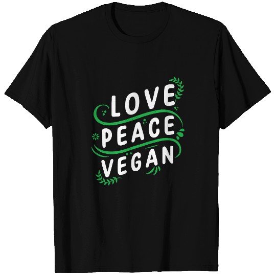 Lacrosse Gift Love Peace Vegan Plant Based Diet Vegetable Food Lover T-Shirts