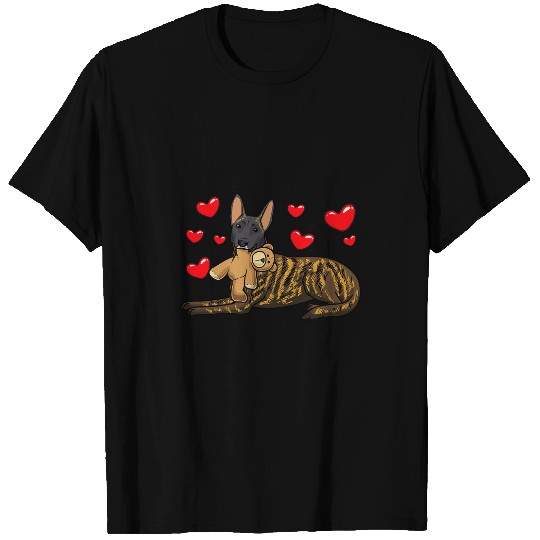 Dutch Shepherd Dog With Stuffed Animal And Hearts T-Shirts