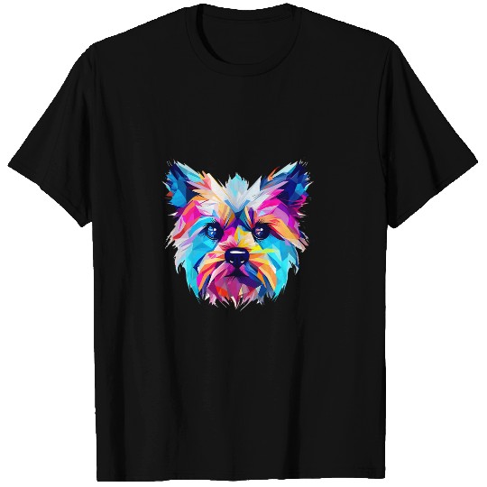 Cute Abstract Yorkshire Terrier Dog For Dog Lovers T-Shirts