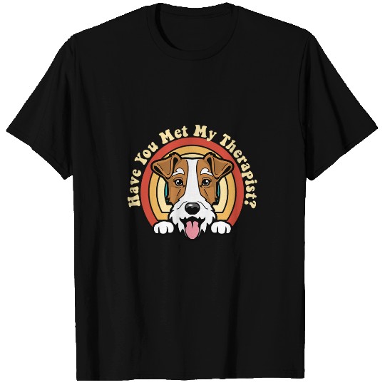 Emotional Support Therapy Dog Wire Fox Terrier Breed Retro T-Shirts