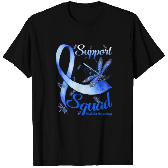 T1D Warrior Support Squad diabetess Awareness Dragonfly T-Shirts