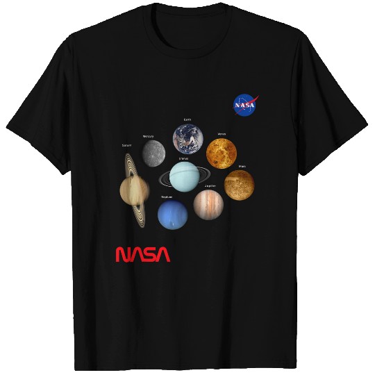 Lacrosse Gift NASA Solar System Planets with name Worm Insignia Logo T-Shirts