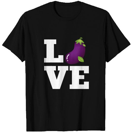 Lacrosse Gift Love Eggplant Costume Aubergine Vegetarian T-Shirts