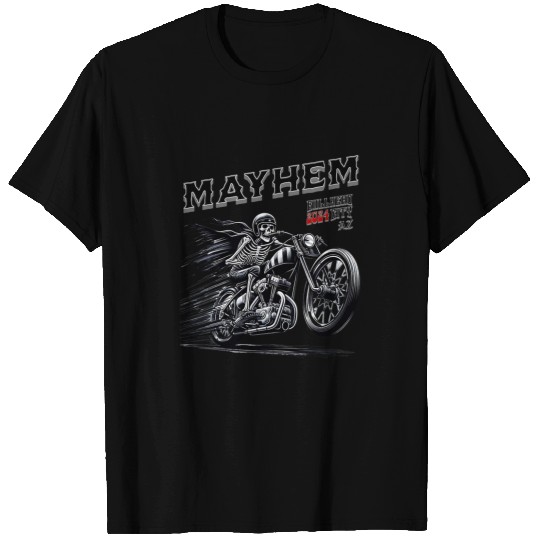 Mayhem Skeletons Rider Bullhead City Motorcycle Bike Week T-Shirts