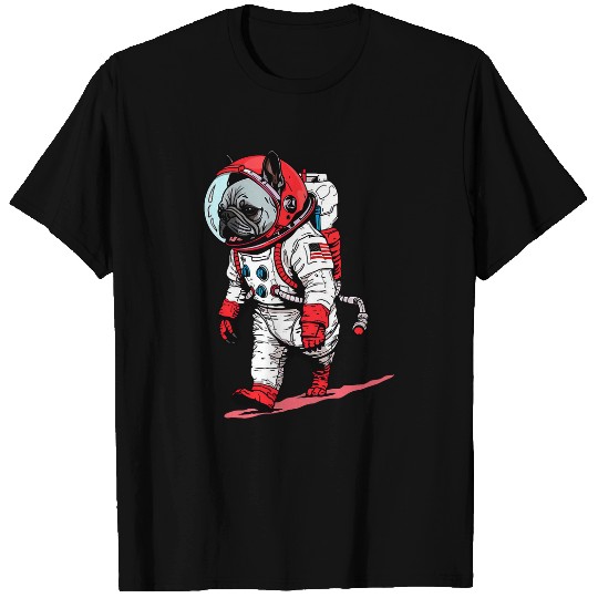French Bulldog Mars Funny Dog Astronaut T-Shirts