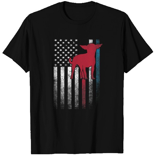 Chihuahua Dog 4th of July American Flag USA America Funny T-Shirts