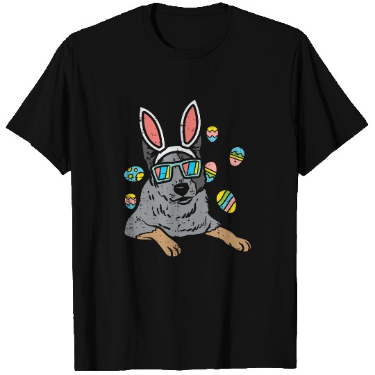 Heeler Bunny Ears Glasses Easter Eggs Australian Cattle Dog T-Shirts