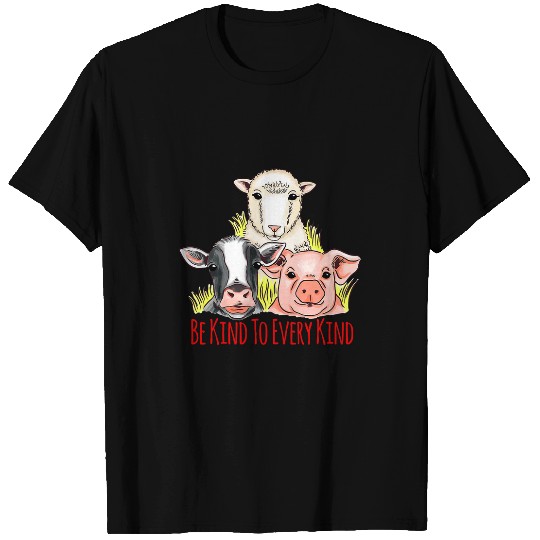 Sheep Lover Farm Animals Cow Pig Sheep Vegan T-Shirts