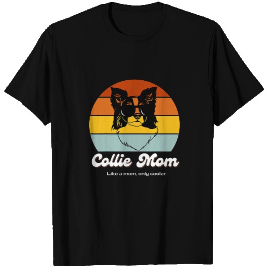 Border Collie Mom   Retro Style Sunset Cool Collie Mom T-Shirts