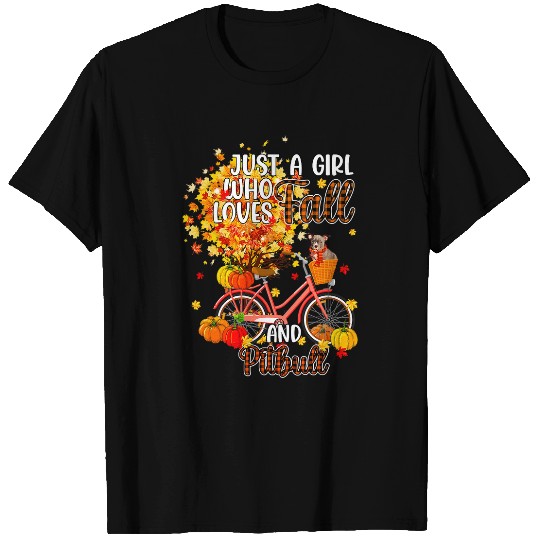 Bully Dog Autumn Fall Pumpkin Truck Mappe Thanksgiving231 Pitbull Dog T-Shirts