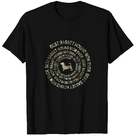 Flag US Camo Basset Hound Dog Mom Ever Spiral Dog Lover T-Shirts